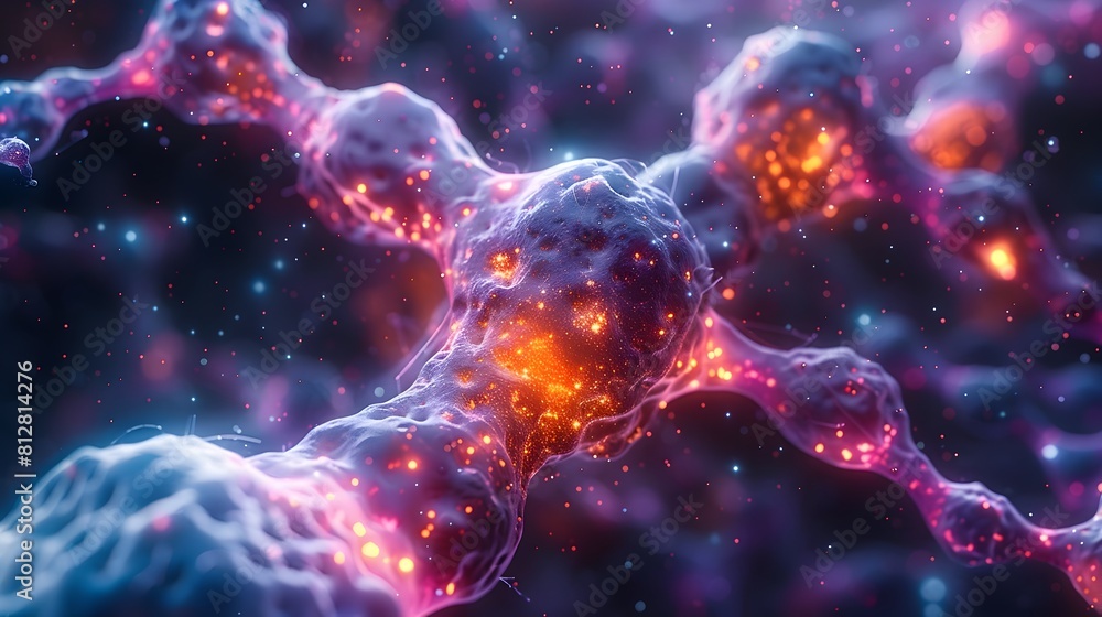 Poster captivating microscopic of intricate cellular dna structure