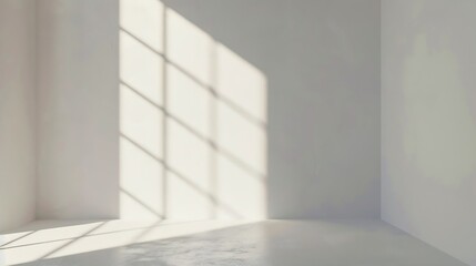 Minimal window shadow overlay background Product placement Minimal product placement background with shadow on plaster wall Creative product platform stage mockup : Generative AI