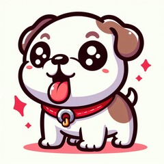 Obraz premium dog design with its tongue out attractive harmony card design illustrator.