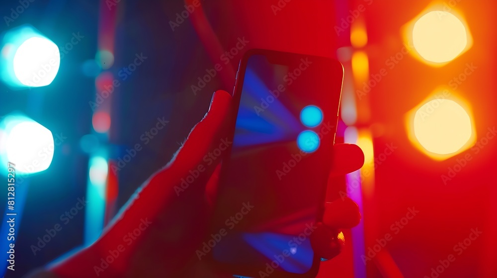 Poster mobile phone with sample video posted on social media app : generative ai