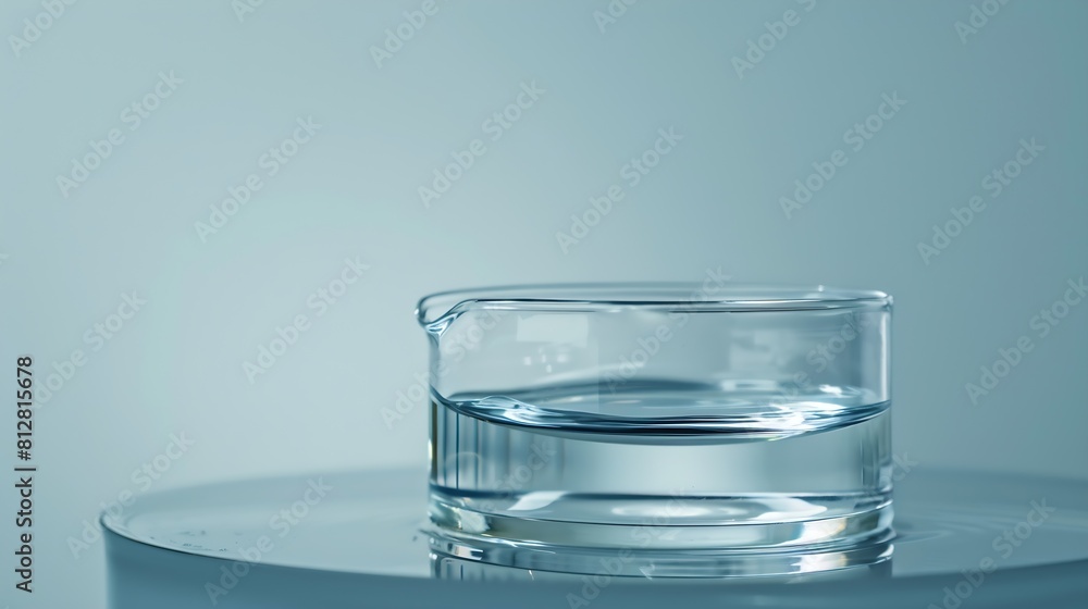 Poster test tube petri dish filled with water and laboratory glassware displayed with rectangle transparent