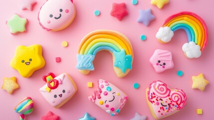 Whimsical Cookies: Sweet Dreams of Rainbows, Stars and Hearts