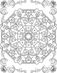 Printable Mandala Coloring Page for Adults. Educational Resources for School for Kids. Adults Coloring Book. Mandala Coloring Activity Worksheet.