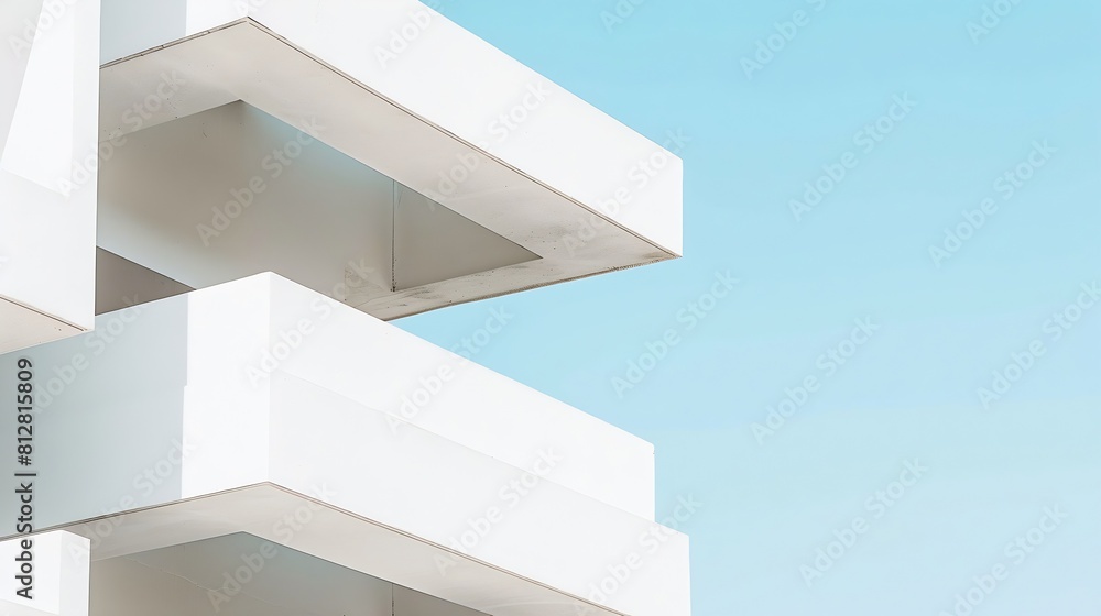 Poster abstract architecture background texture close up of geometric structure made of balconies fragments