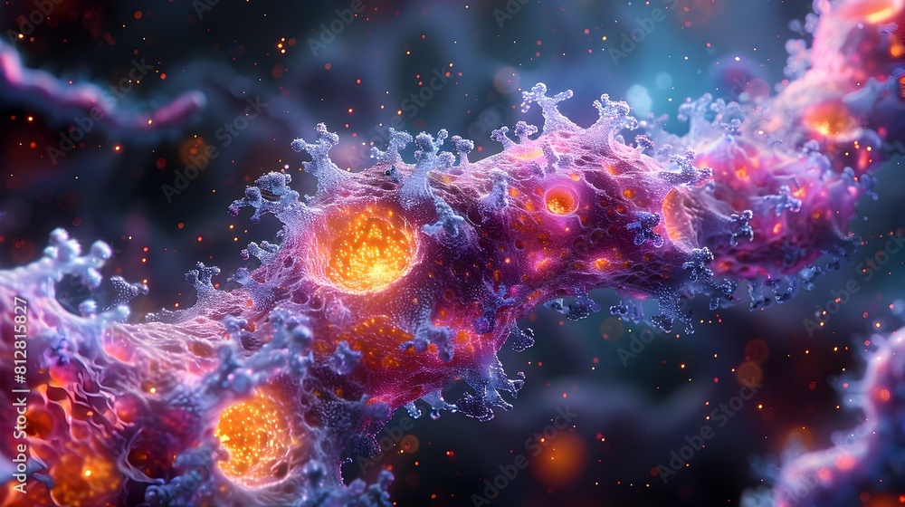 Poster Intricate Cellular Structures Revealed Through Electron Microscopy A Cosmic Tapestry of Life at the Microscopic Scale