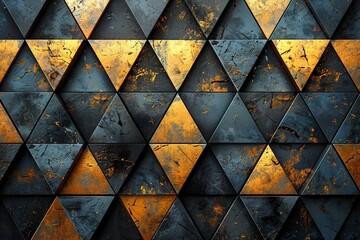 Immerse yourself in the lap of luxury with an abstract design featuring black and gold triangles creating