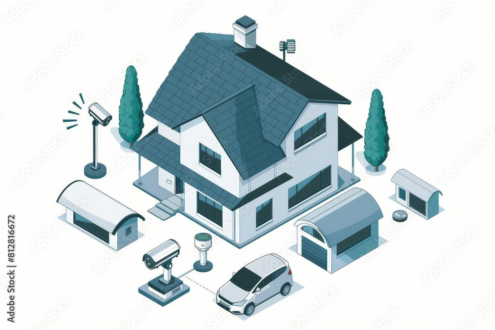 Aufkleber electronic systems control cctv surveillance, utilizing synchronization of devices for enhanced secu