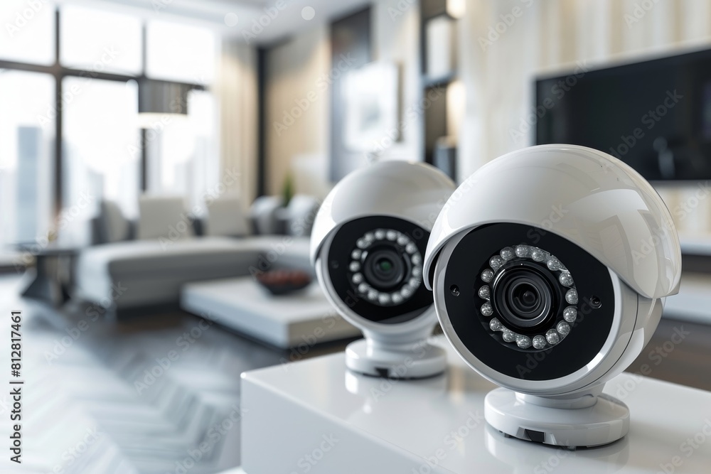 Poster security and safety managed through electronic control of cctv surveillance systems, utilizing synch