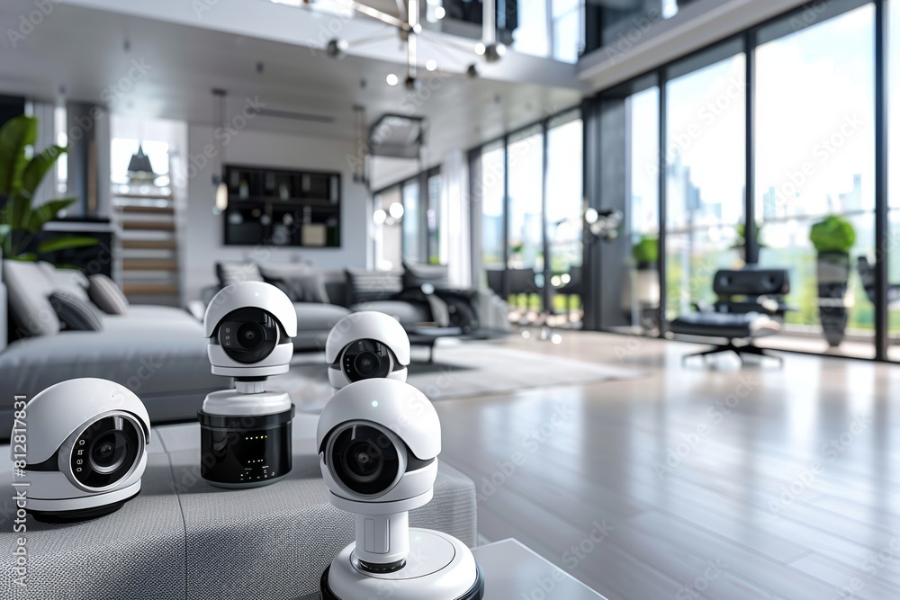 Aufkleber cctv cameras provide comprehensive surveillance and security, controlled electronically and synchron