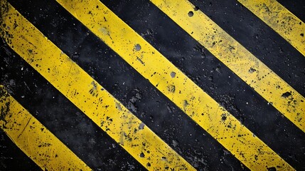 Fototapeta premium Grunge yellow and black diagonal stripes black and yellow warning line striped background : Generative AI