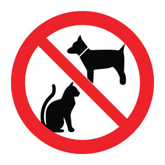 no pet. no dog or cat allowed sign. printable sticker transparent vector	image.