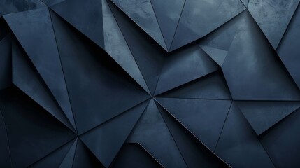 Obraz premium Modern dark blue paper background with dark 3d layered line triangle texture in elegant