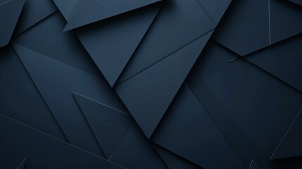Modern dark blue paper background with dark 3d layered line triangle texture in elegant