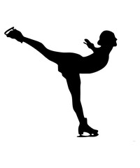 silhouette of a woman exercising figure skating