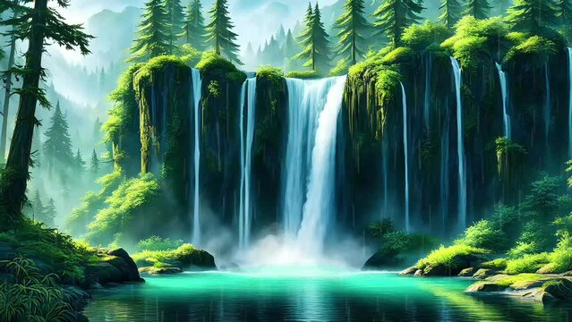 waterfall in the jungle
