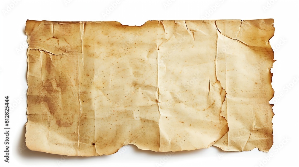 Poster empty old yellowed paper layout for vintage photo or postcard isolated on white background : generat