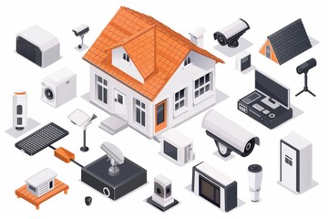 Obraz premium Security enhanced through electronic control of CCTV surveillance, utilizing synchronization of devices for comprehensive safety.