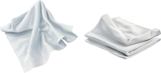 White kitchen towel, fabric napkin, tablecloth or handkerchief