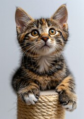 Obraz premium Kitten with Curious Eyes in Perch