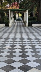 Fototapeta premium Cadiz, Spain tiled park walk