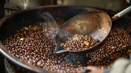 roasting coffee beans