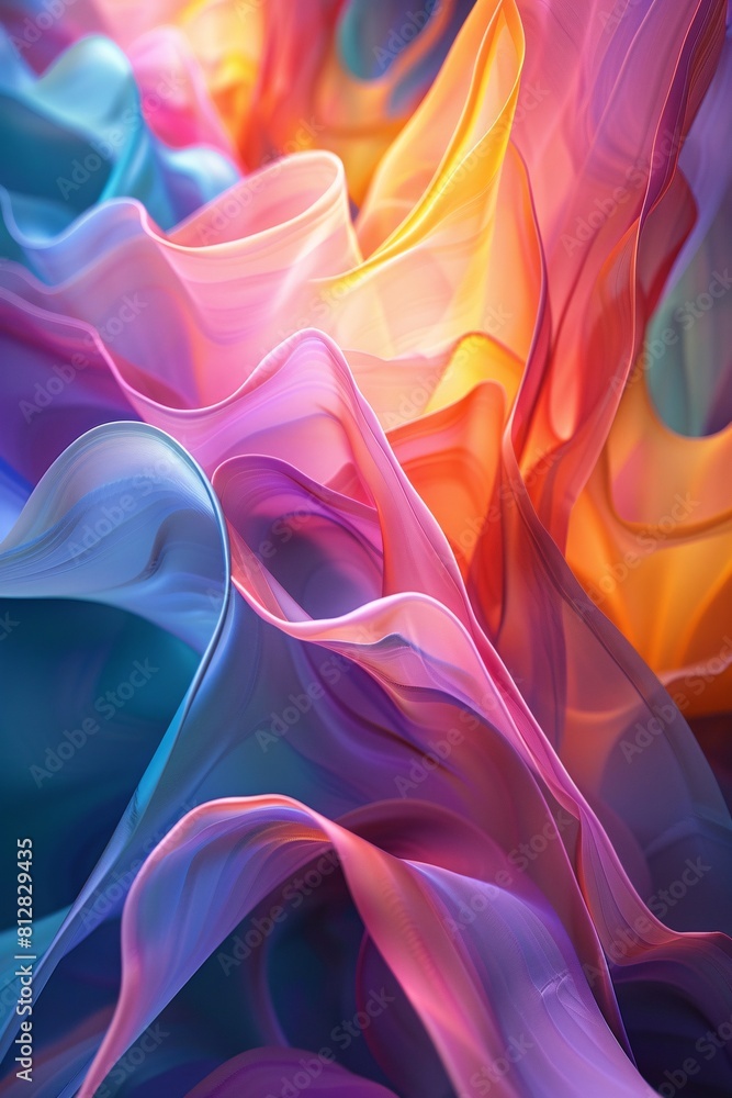 Poster vibrant abstract art - colorful swirling patterns, high resolution for printing and design use