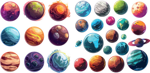 Fantasy alien planets for ui space game
