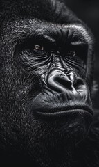 Intense Gaze of a Majestic Gorilla