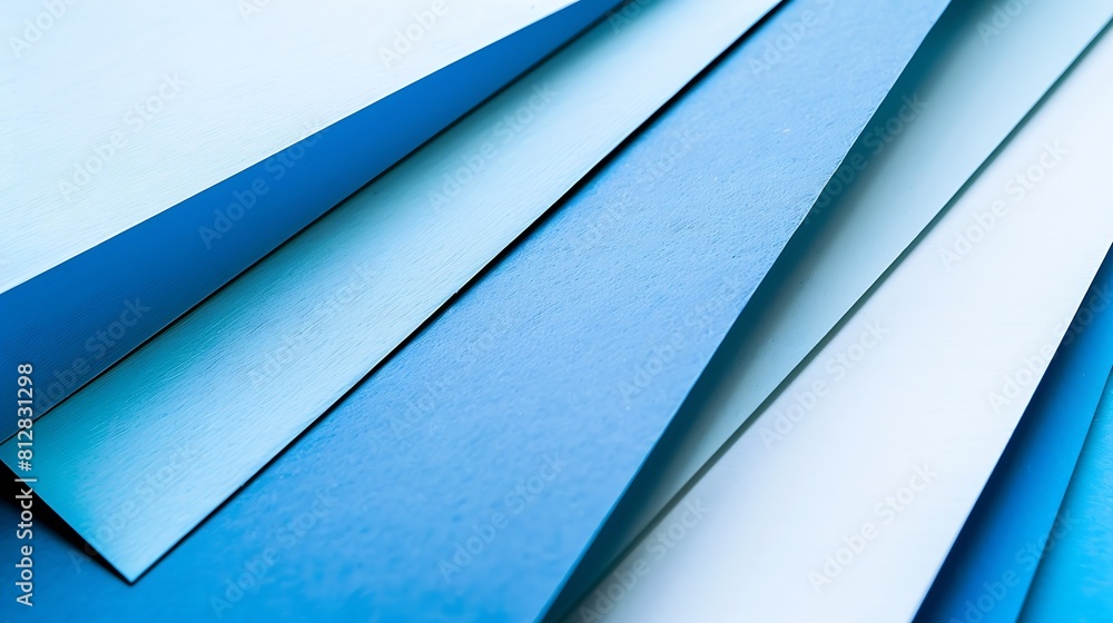 Aufkleber layout of colorful cardboard sheets in blue and white shades : generative ai