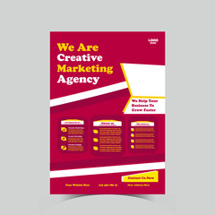 Corporate business design  and digital marketing agency flyer template.
