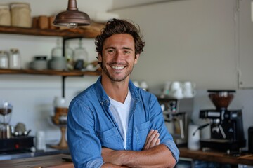 Cheerful Barista in a Coffee Shop