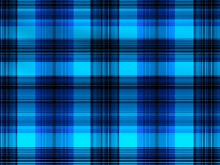 Fototapeta premium Black and neon blue plaid pattern background texture
