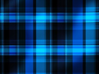 Fototapeta premium Black and neon blue plaid pattern background texture