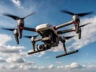 Drone with video camera in the sky