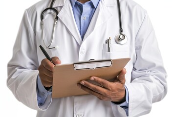 A doctor with a chart in his hand