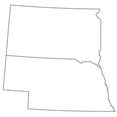 Map of the US states with districts. Map of the U.S. state of Nebraska, South Dakota