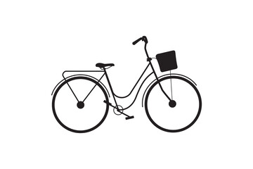 Classic Bicycle. Bicycle silhouette. Bicycle Shape in black. Bicycle vector
