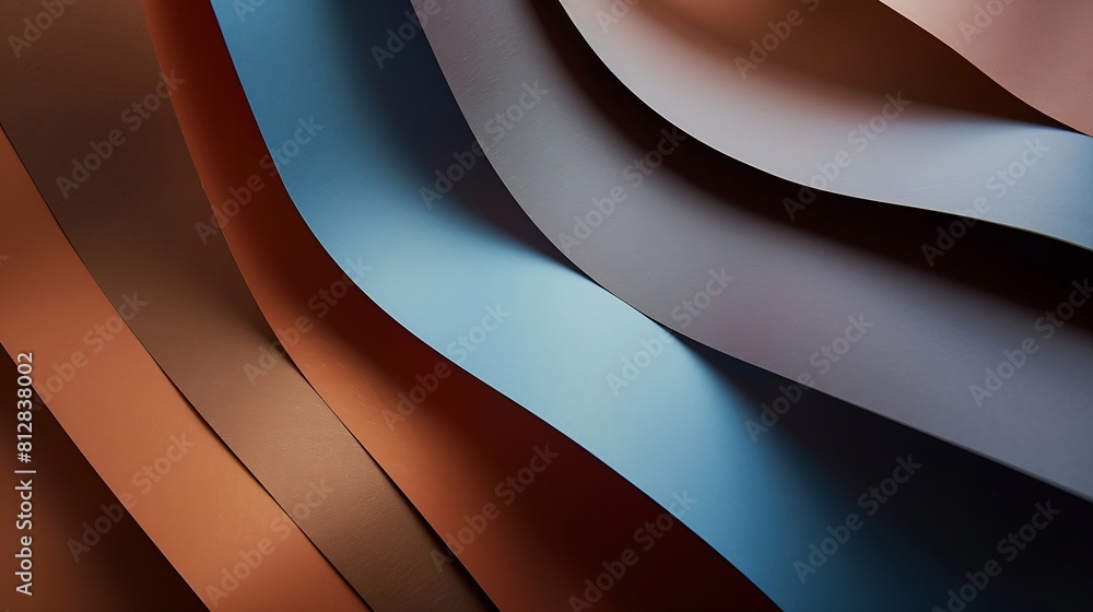 Aufkleber From above layout of colorful cardboard sheets in brown and grey shades : Generative AI