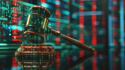 Database Governance: Judicial Gavel in Neon Blue Data Center