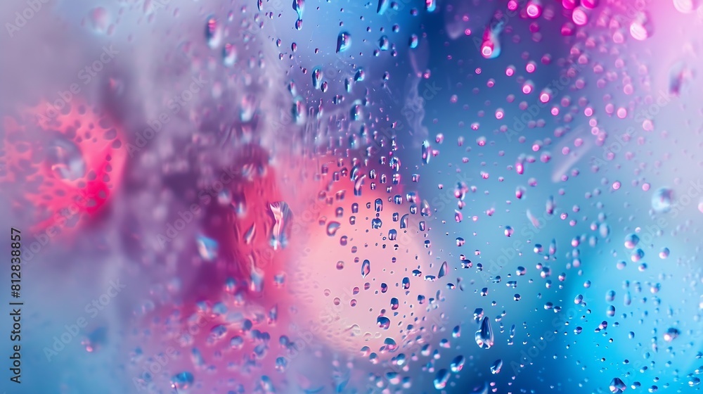 Poster abstract background abstract blur image of colored soft spots of gradients and glare through wet gla