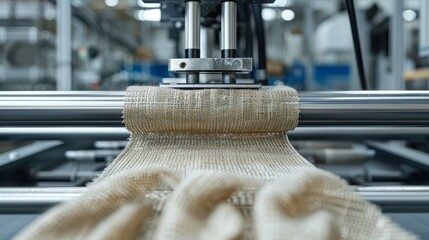 Nanomaterialbased fabric being tested in front view, showing its unique properties Advanced tone, Monochromatic Color Scheme