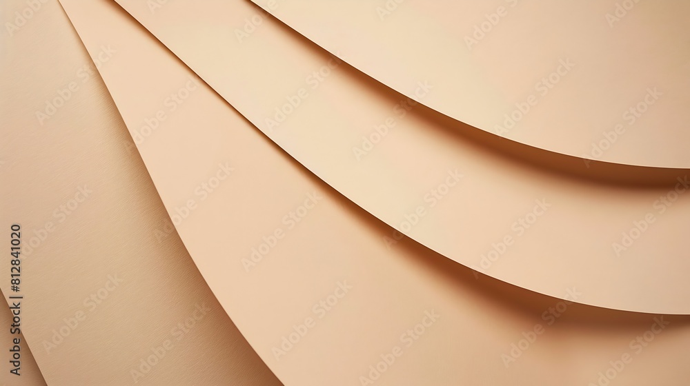Poster beige colored paper texture background minimal paper cut style composition with layers of geometric 
