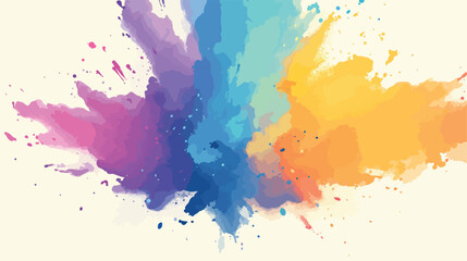 Color powder explosion in banner template design re