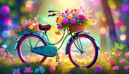 bicycle with flowers