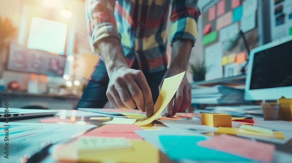 Leinwandbilder ux designer designing designers web brand phone smartphone layout geek business prototype internet goals sketch plan write idea success solution concept  stock image : Generative AI