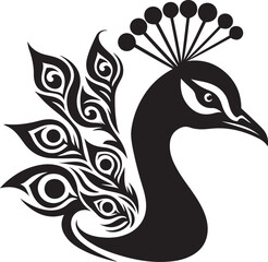 Peacock bird animal face vector illustration.
