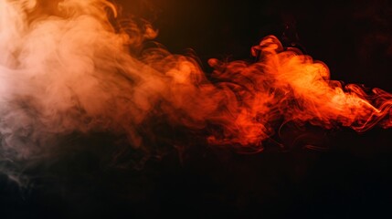 Orange and red steam on a black background Copy space : Generative AI
