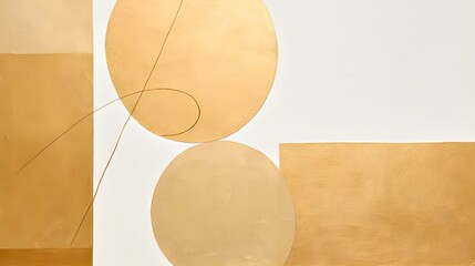 Calming Shapes in gold Colors. Flat and minimalistic Wallpaper