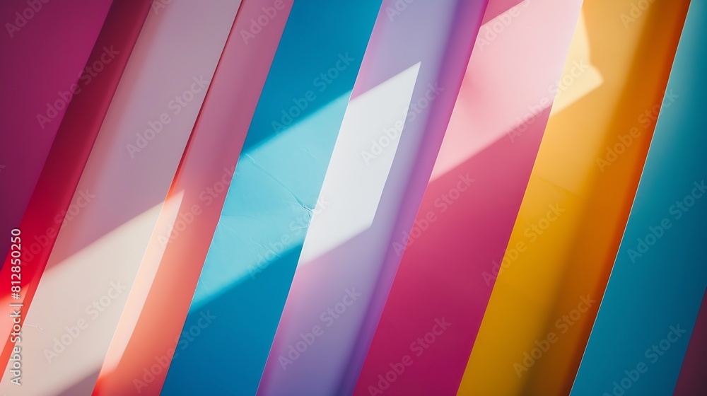 Aufkleber layout of colorful cardboard sheets in pastel shades : generative ai
