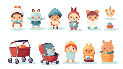 Cute and funny kid item baby care supply characters